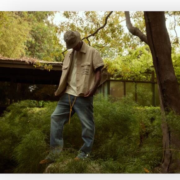 NEW DietStartsMonday_ (M) Trucker ShortSleeve ButtonUp Utility Shirt Jacket Grey - Picture 2 of 15